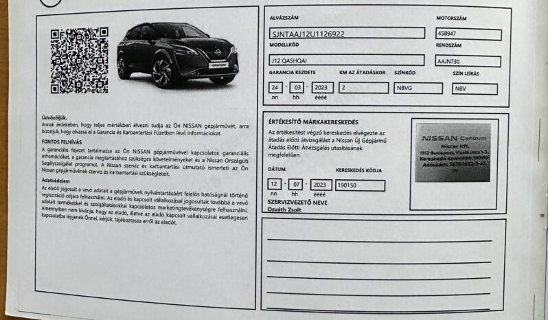 NISSAN QASHQAI 1.3 DIG-T Mild Hybrid N-Connecta X-Tronic 360KAMERA-KEYLESSGO-PAN.TETŐ-24eKM-CARPLAY-ÚJSZERŰ-GARANCIA! teljes